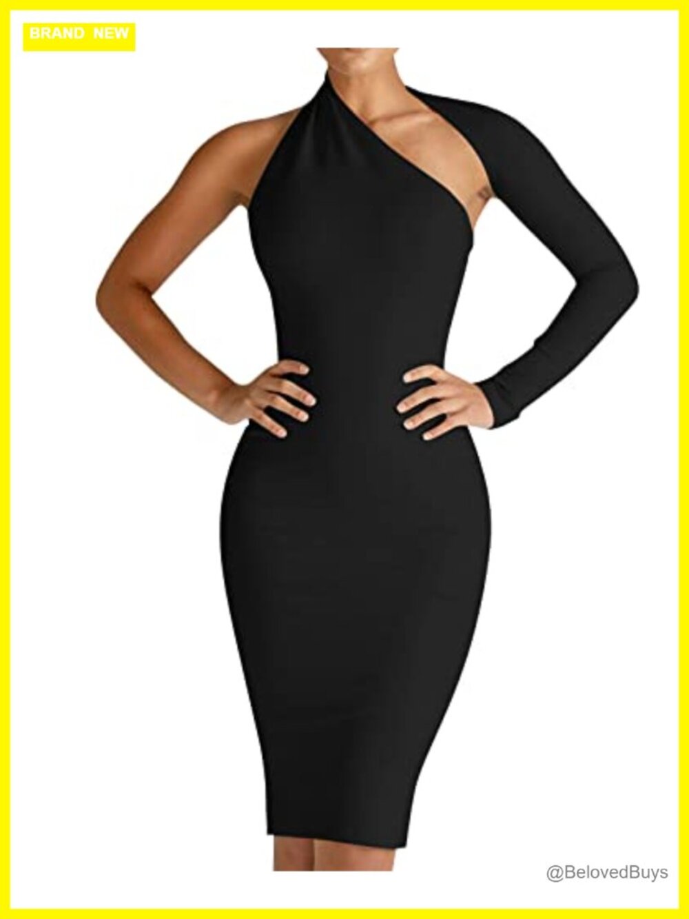 One Shoulder Backless Bandage Midi Dress Bodycon Club Party
